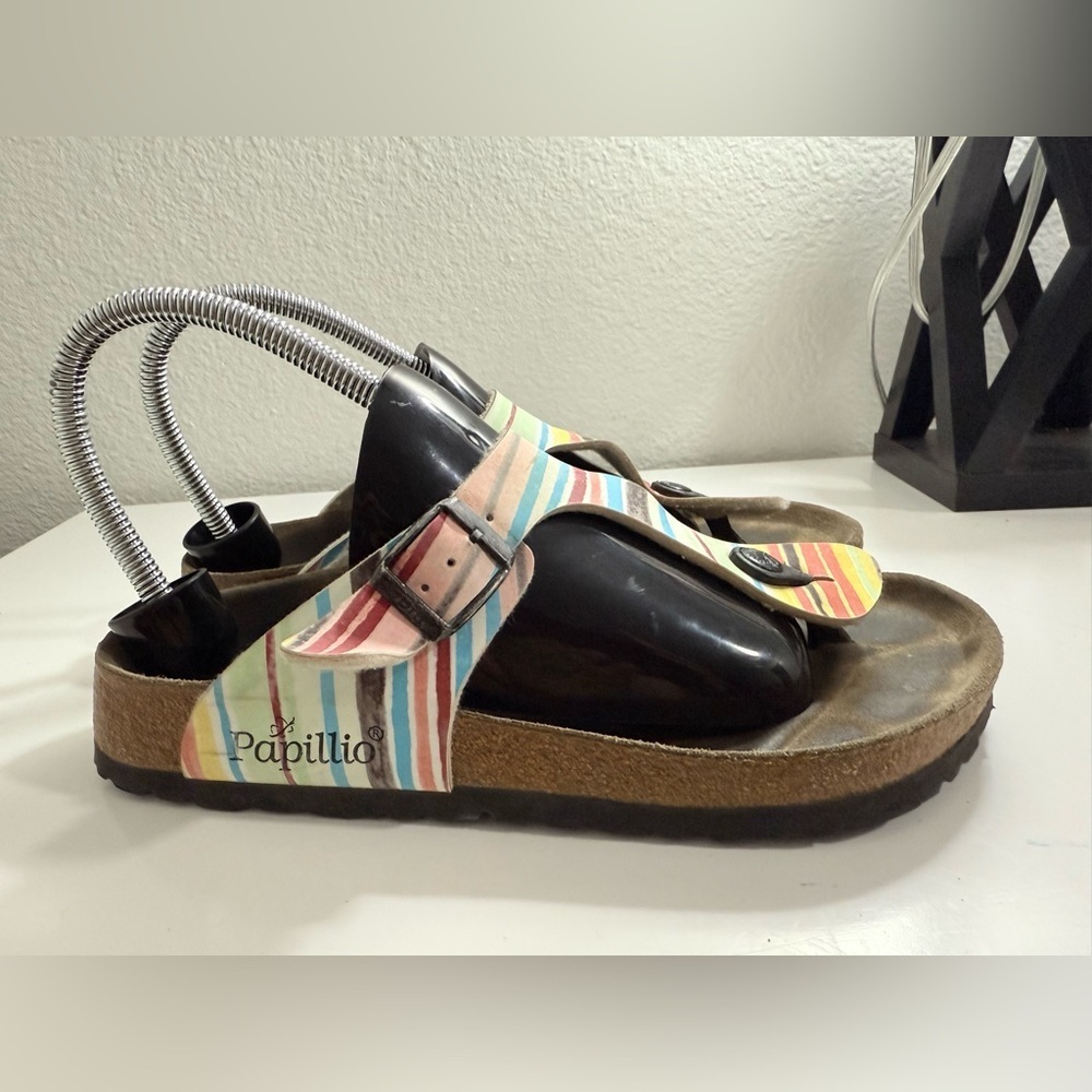 Birkenstock Papillio women size 6 Multicolor Striped Sandals